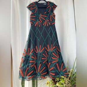 Green and Orange Red dress